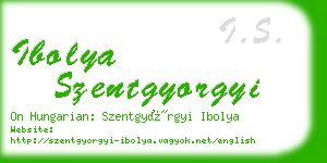 ibolya szentgyorgyi business card